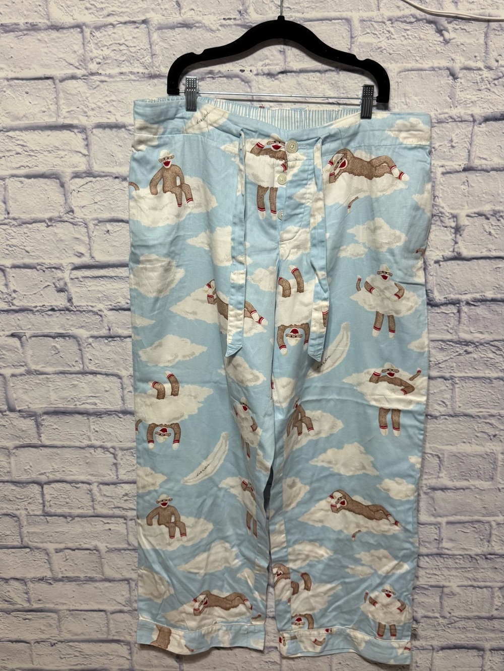 Nick & Nora Pajama Pants Sock Monkey Cloud 9 Large